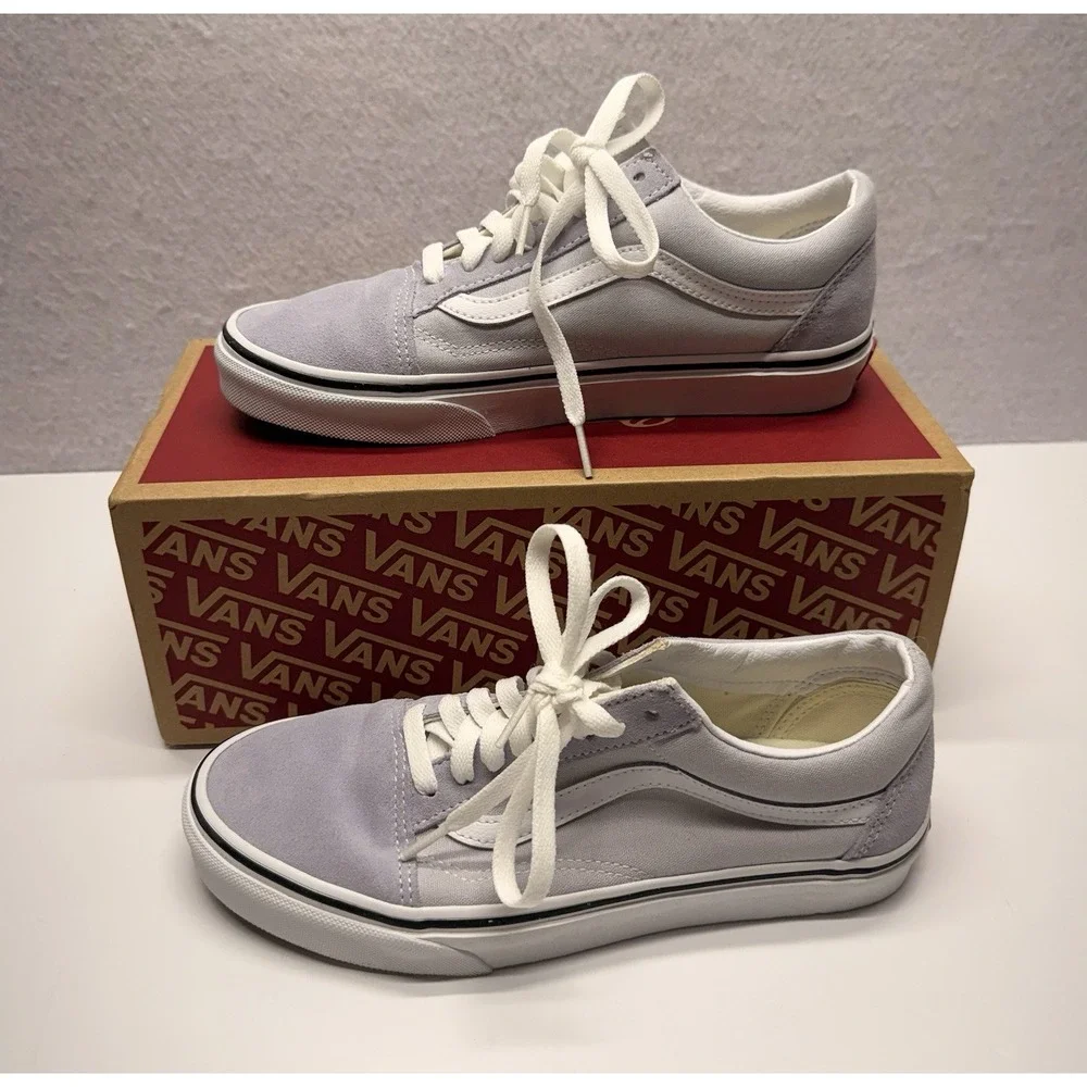 Vans Old Skool Gray Dawn True White Suede Canvas VN0A38G1UKX Men 6.5 / Women 8